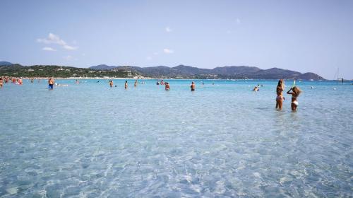 Stop at a beach in Villasimius and crystal clear sea