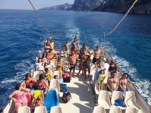 Group of passengers on board
