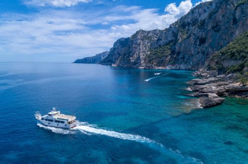 Motor ship in the Gulf of Orosei