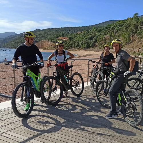 Bicicletas y excursionistas