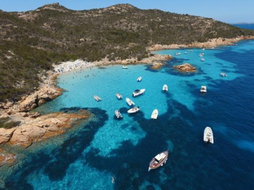 Different types of boats make daily tours in the La Maddalena Archipelago