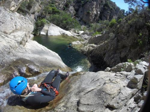 Girl during canyoning excursion