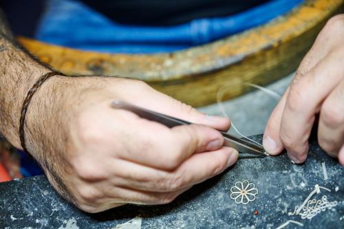 local goldsmith works with Sardinian filigree