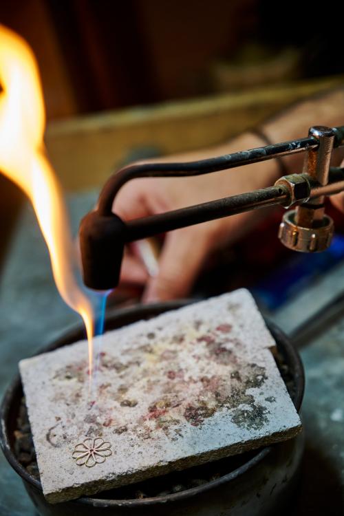 local goldsmith works with Sardinian filigree