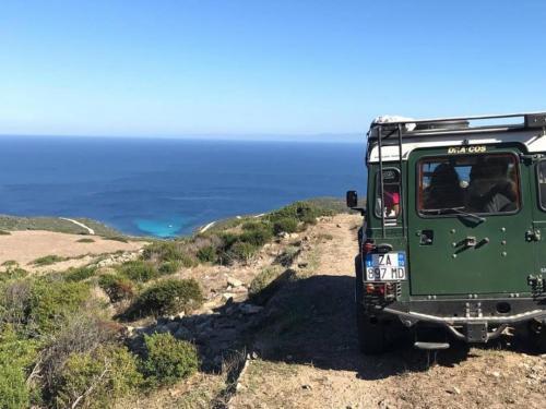 Off-road vehicle and sea view