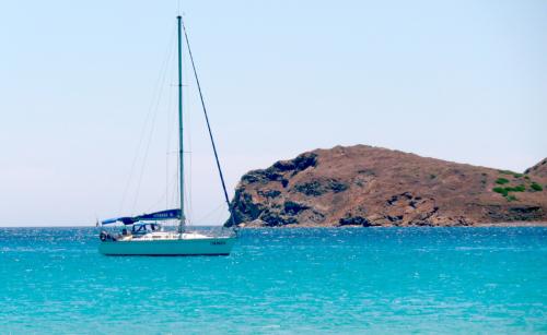 Sailboat in the sea of Villasimius