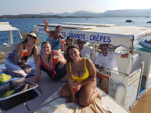 Girls aboard a boat