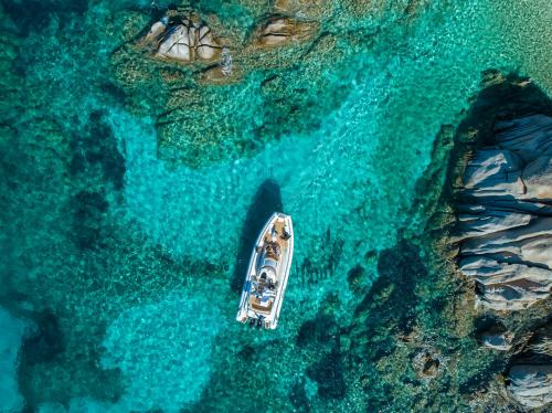 Rubber boat in La Maddalena Archipel