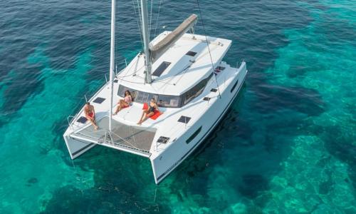 Luxury catamaran in the Asinara sea