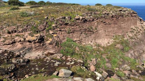 View on the rocks with drone 