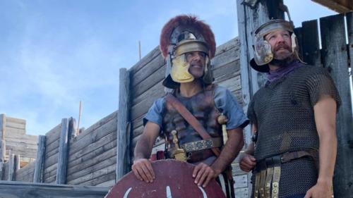 Demonstrators at the Roman Castrum Museum