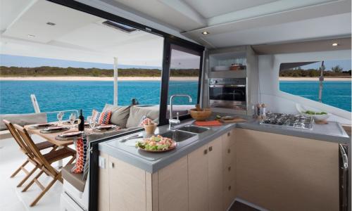 Kitchen of a luxury catamaran