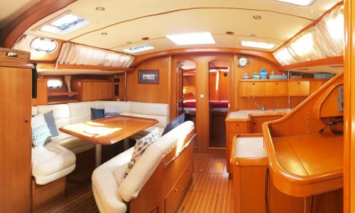 Interior of a sailboat