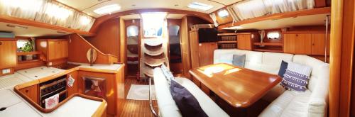 Interior of a sailboat