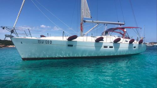 Sailboat in the sea of the La Maddalena Archipelago