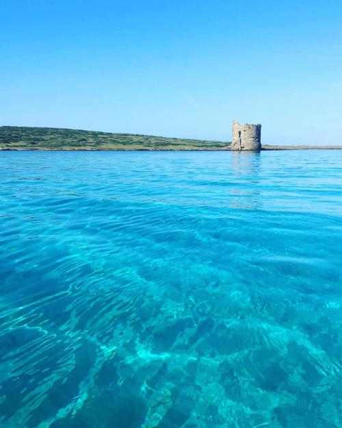 Blaues Wasser in Fornelli zwischen den Inseln Piana und Asinara