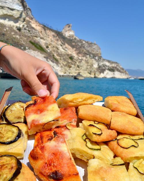 Sardinian aperitif served on board an inflatable boat