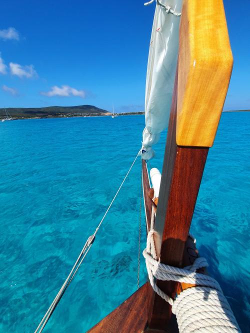 Vintage sailing ship in the Gulf of Asinara