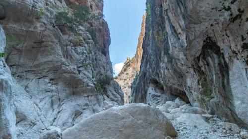Natural corridor inside the gorge of Gorropu