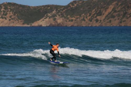 Boy during surf lesson