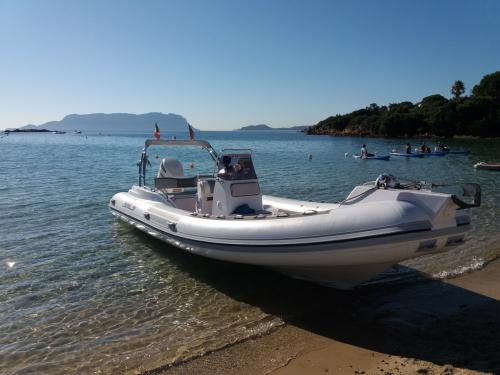 Inflatable boat in Golfo Aranci