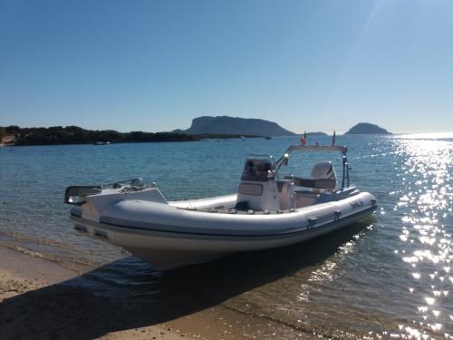 Inflatable boat in Golfo Aranci