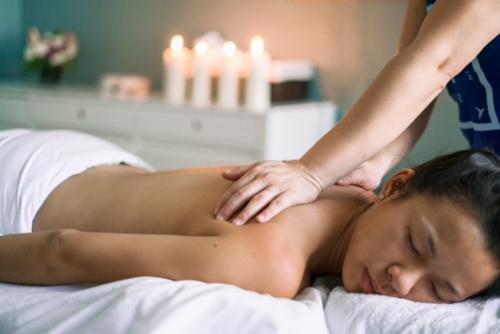 Girl during sensory massage