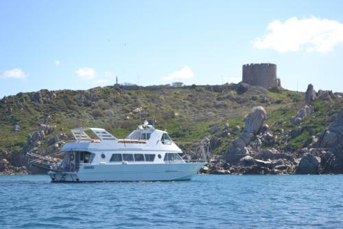 Motor ship in La Maddalena Archipel