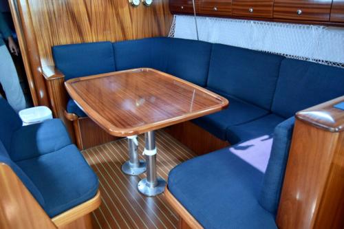 Interior of a sailboat table in Palau