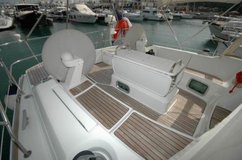 Stern sailboat in the port of Santa Teresa di Gallura