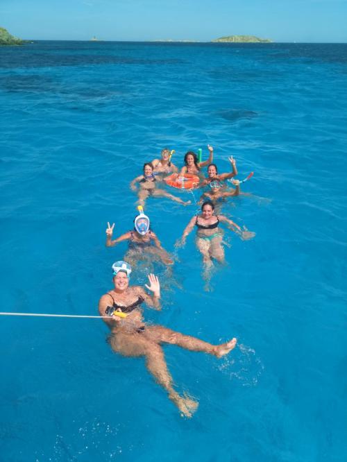 Group of people snorkeling during excursion