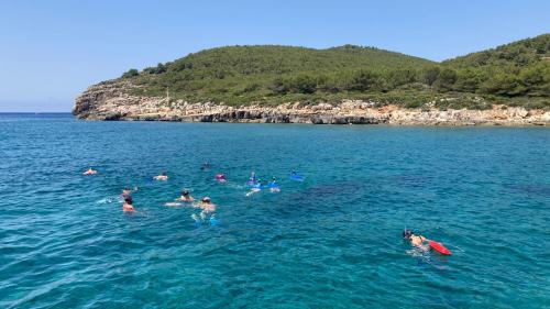 Escursionisti nuotano nel mare di Alghero